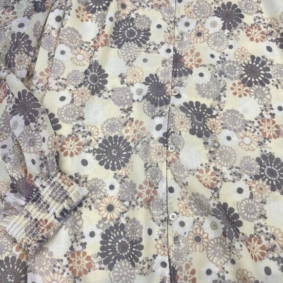 WILFRED Aritzia Santiago Printed Long Sleeve Button Up Blouse Sz 2XL - Picture 7 of 8